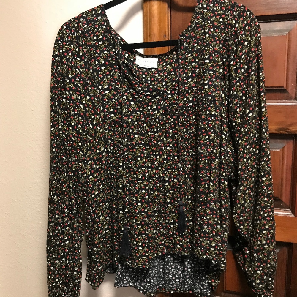 Beautiful Floral Peasant Top
